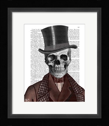 Framed Skeleton Gentleman and Top hat Print