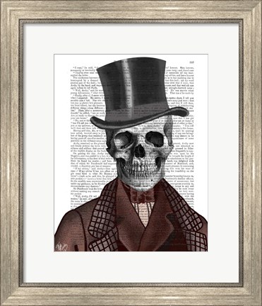 Framed Skeleton Gentleman and Top hat Print