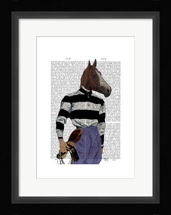 Framed Horse Racing Jockey Portrait Print