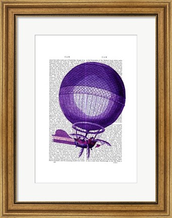 Framed Blanchards Hydrogen (Purple) Hot Air Balloon Print