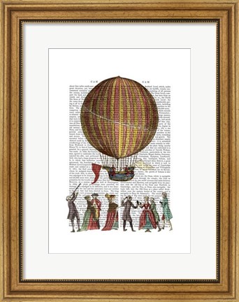 Framed Hot Air Balloon And People Print
