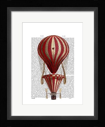 Framed Tiered Hot Air Balloon Print Red Print