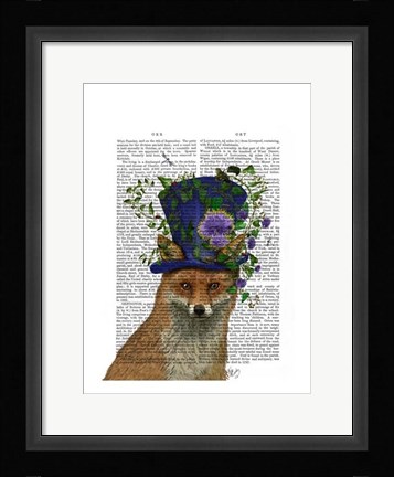 Framed Fox Mad Hatter Print