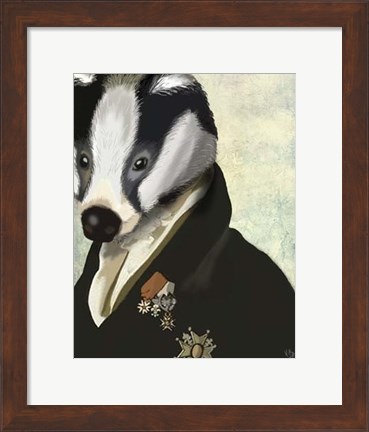 Framed Badger The Hero II Print