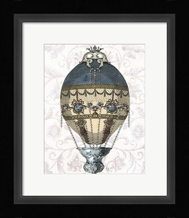 Framed Baroque Balloon Blue &amp; Cream Print