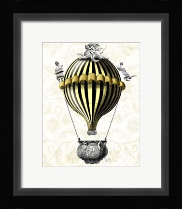 Framed Baroque Balloon Black Yellow Print