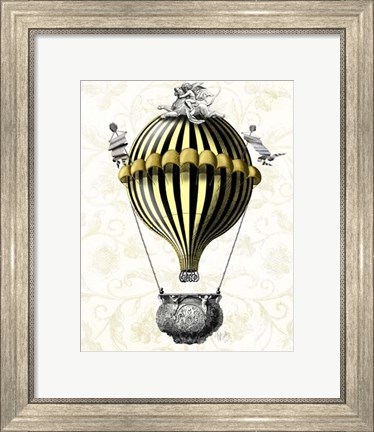 Framed Baroque Balloon Black Yellow Print