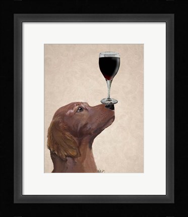 Framed Red Setter Dog Au Vin Print