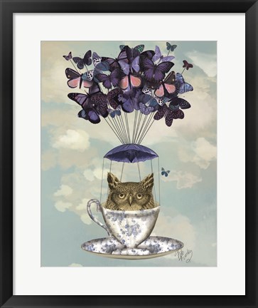 Framed Owl In Teacup Print