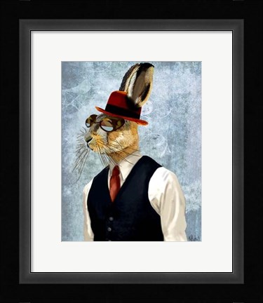 Framed Horatio Hare in Waistcoat Print