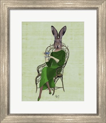 Framed Lady Bella Rabbit Taking Tea Print