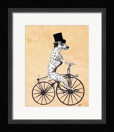 Framed Dalmatian On Bicycle Print