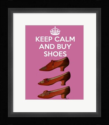 Framed Keep Calm Buy Shoes Print