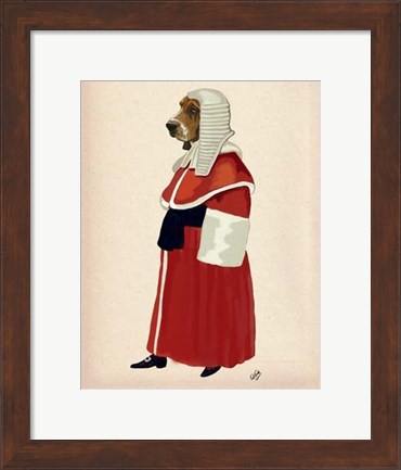 Framed Basset Hound Judge Full II Print