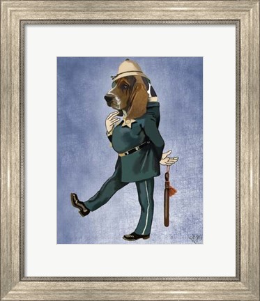 Framed Basset Hound Policeman II Print