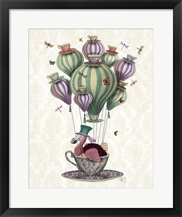 Framed Dodo Balloon with Dragonflies Print