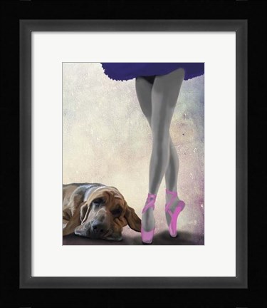 Framed Bloodhound And Ballet Dancer Print