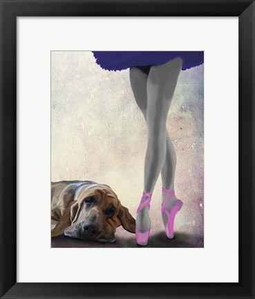 Framed Bloodhound And Ballet Dancer Print
