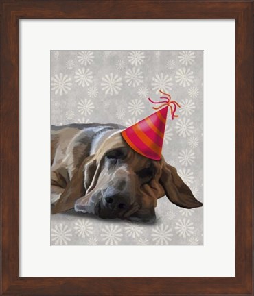 Framed Bloodhound After the Party Print