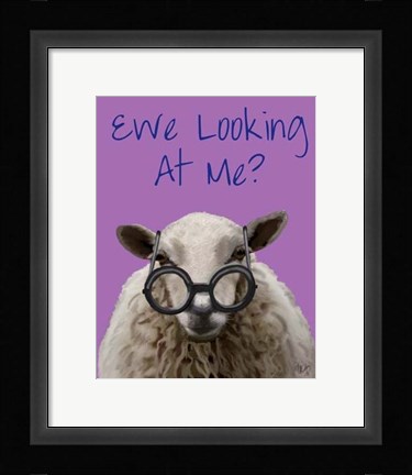 Framed Ewe Looking at Me DeNiro Sheep Print