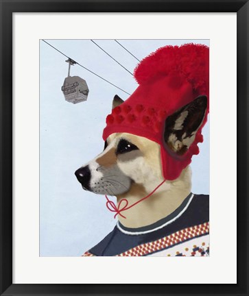 Framed Dog in Ski Sweater Print