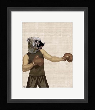 Framed Boxing Bulldog Portrait Print