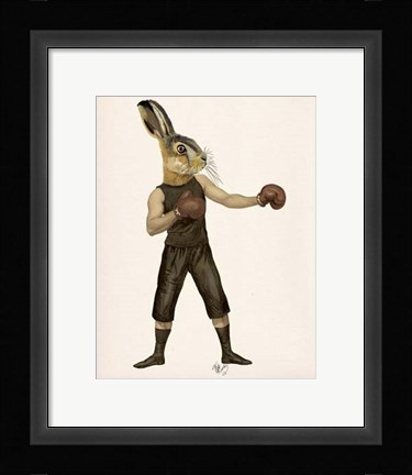 Framed Boxing Hare Print