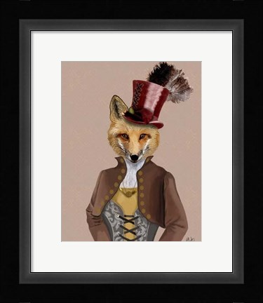 Framed Vivienne Steampunk Fox Print