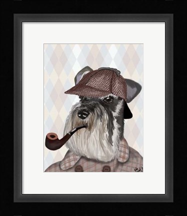 Framed Schnauzer Sherlock Print