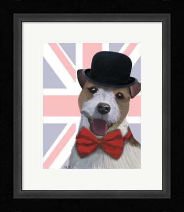 Framed Union Jack Jack Russell Print