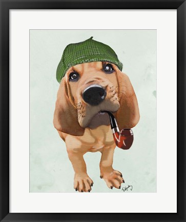 Framed Bloodhound Sherlock Holmes Print
