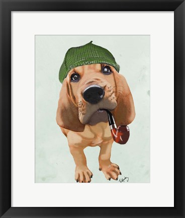 Framed Bloodhound Sherlock Holmes Print