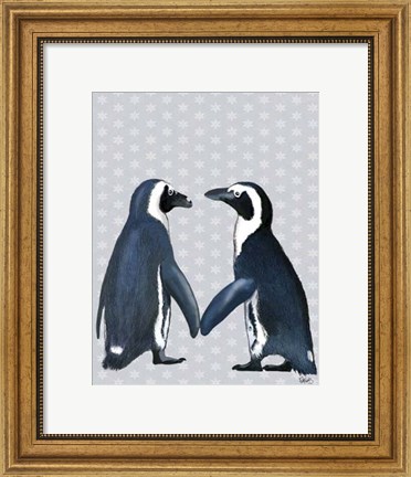 Framed Penguins In Love Print