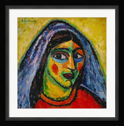 Framed Manola with a Violet Veil, 1912 Print