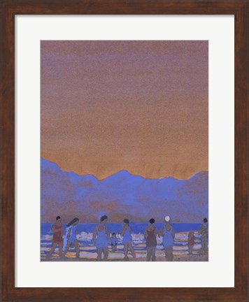 Framed Bathers at the Foot of a Mountain Print