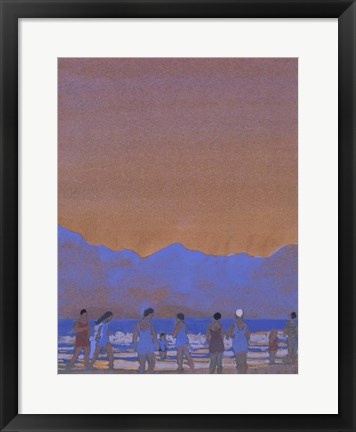 Framed Bathers at the Foot of a Mountain Print