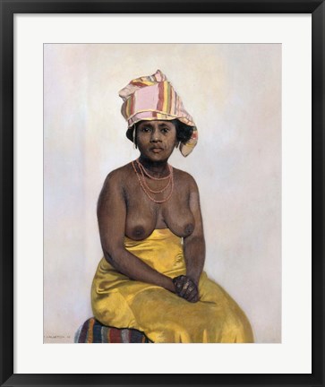 Framed African Woman, 1910 Print