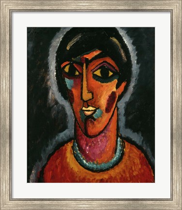 Framed Byzantine Woman with Pale Lips, 1935 Print