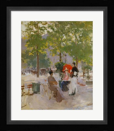 Framed Open-air Parisian Cafe Print