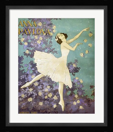 Framed Design for a Poster of Anna Pavlova Gouache Print