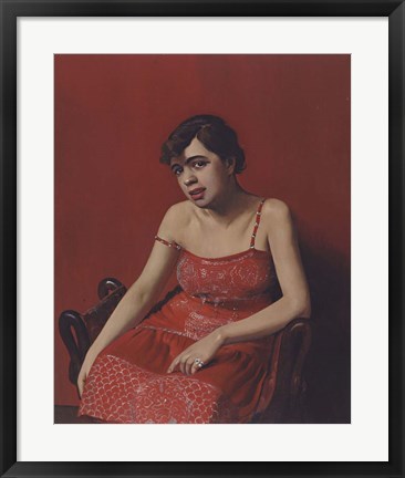 Framed Romanian in a Red Dress, 1924 Print