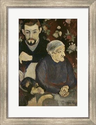 Framed Utrillo with his Grandmother and Dog, 1910 Print