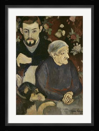 Framed Utrillo with his Grandmother and Dog, 1910 Print