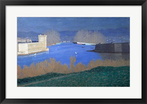 Framed View of the Port of Marseille,  1901 Print