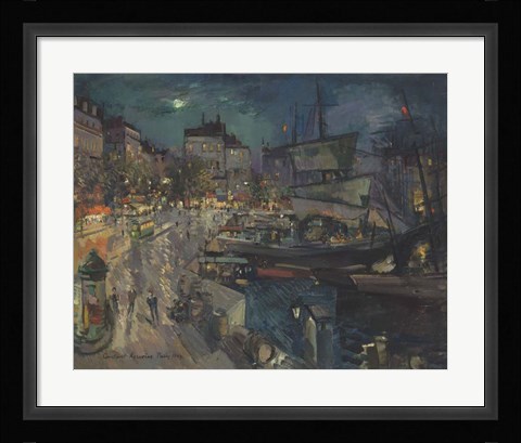 Framed Harbor of Marseille, 1929 Print