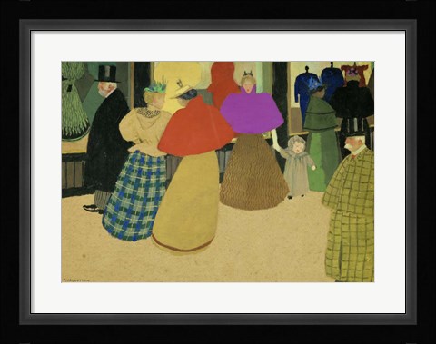 Framed Les Passants Street Scene, 1895 Print