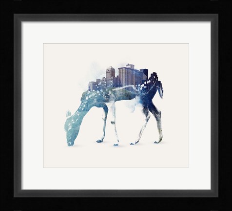 Framed City Deer Print