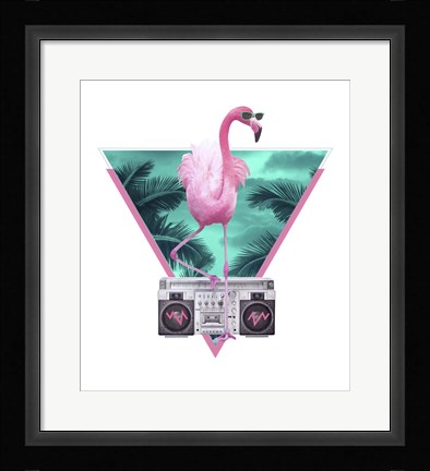 Framed Miami Flamingo Print