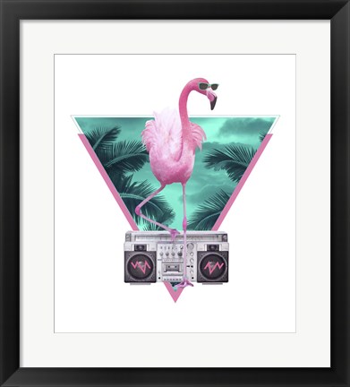 Framed Miami Flamingo Print