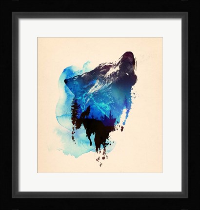 Framed Alone As A Wolf Print